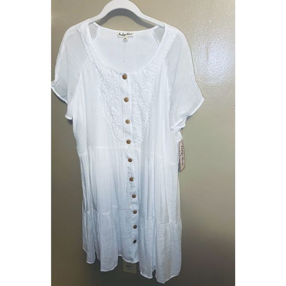 indigo rose Dresses & Skirts - NWT Indigo Rose White Gauzy Summer Dress XL ￼